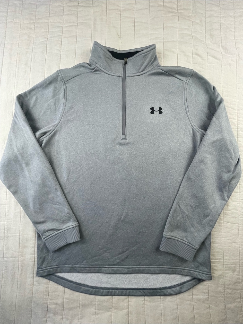Under Armour Black and Gray Under Armour ColdGear Pullover Large